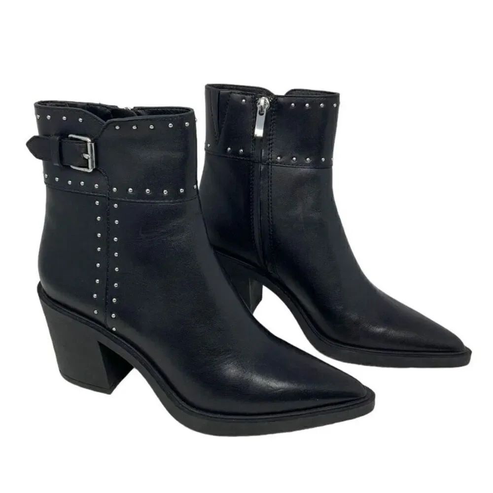 Paige Giselle Pointed Toe Studded Boot in Black NWOB Size 7 1/2